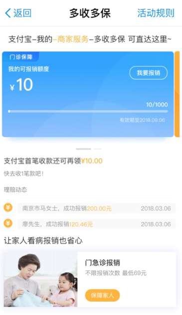 支付宝门诊报销金可以报吗单次最高可以报销200元